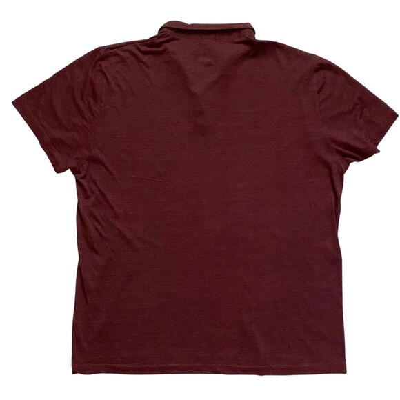 Theory Mens Polo Golf Shirt Casual Short Sleeve Pima Cotton Burgundy Size XXL - Picture 2 of 3